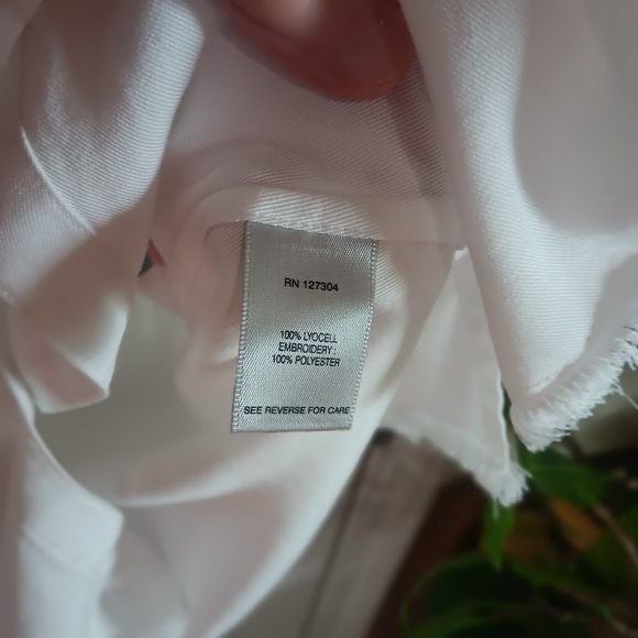 JOHN MARK Button Front Raw Bottom Hem Pocket Front Embroidered Shirt Dress Med - Picture 10 of 14